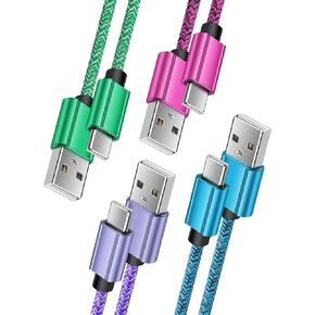 iPhone 16 Pro Max 15/15 Pro/15 Pro Max/15 Plus USB Type C Cable [4Pack/3Ft] for Android, Google Pixel 9 Pro XL 8 7 6 Pro 6a, Samsung Galaxy S24 S23 Ulra/S22/S22+, USBC Fast Charging