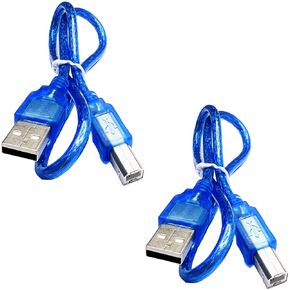 USB Cable for Arduino Uno Mega, USB 2.0 Cable Type A/B, 2 pieces