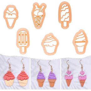 Puocaon Summer Polymer Clay Cutters - 7 قطع من قواطع الطين لمجوهرات طين البوليمر، قطع طين بدلة السباحة للفتيات للأقراط، قواطع مجوهرات طين البوليمر المصاصة، الصنادل وقواطع أقراط الطين