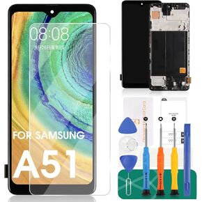 INCELL for Samsung Galaxy A51 Screen Replacement for Samsung A51 Display Galaxy A51 Digitizer for SM-A515U SM-A515F Touch Screen Assembly Repair Parts Kit with Frame（No Fingerprint Function）