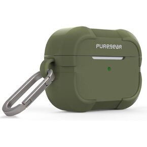 PureGear Rugged Heavy-Duty Case + Carabiner for AirPods Pro 2nd/1st Generations, Military Tested and Approved, Durable Scratch Resistant TPU, Includes Convenient Carbiner Clip, LifetimeWarranty, Black
