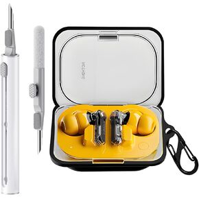 Case Cover Compatible with Nothing Ear (a) Earbuds, Soft Silicone Protective Case with Cleaner Kit with Carabiner Keychain Accessories (Black)