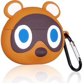 Lupct Cartoon Case for AirPod Pro 2019/Pro 2 Gen 2022 Cover Cases Cute Funny Fashion Cool Design for Boys Teen Girls Girly Kids Fun Character 3D Animal Kawaii for AirPods Air Pods Pro (Brown Raccoon)