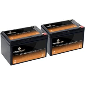 hrome Battery 12V 12AH SLA Rechargeable Replacement Battery for UPS Back Up, Electric Scooter, Wheelchair and Alarm: 5.94 x 3.86 x 3.74, T2 Terminal, Pack of 2, Black