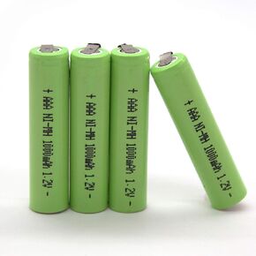 (4-Pack) 1.2V Ni-MH AAA 600mAh Rechargeable Battery w/Tabs Compatible with Electric Razors Toothbrushe High Power Static Applications (Telecoms UPS and Smart Grid) Electric Moped Waterpik