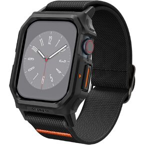 Spigen Lite Fit Pro Designed for Apple Watch Series 10 42mm Case with Band Durable TPU Case with Lightweight Fabric Band (2024) - Matte Black