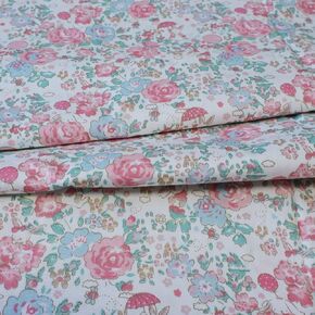 Cotton Fabric by The Yard for Sewing DIY Crafting Fashion Design Printed Floral Washable Cloth Bundles Voile;Full Width cuttable39 x 63inches (100x160cm) Little Rose Flowers