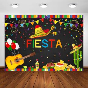 Avezano Fiesta Backdrop Mexican Fiesta Themed Birthday Photo Booth Background 7x5ft Summer Fiesta Luau Cinco De Mayo Birthday Pool Party Decorations Photography Backdrops Supplies