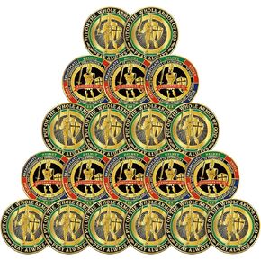 Nosiny 20 Pcs Armor of God Coin Prayer Commemorative Coin Metal Religious Coins for Collectors for Christian Gifts Church School Party Prayers (Classic)