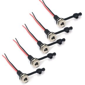 FainWan 5pcs DC-099A DC Female Panel Mount Jact Connector of Charging Wire Threaded Socket with Dustproof Plug IP67 68 Water-Proof Large Current Power Adapter 5.5x2.1mm
