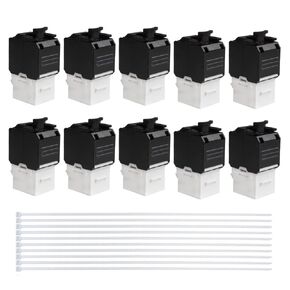 RJ45 CAT6/5e Keystone Jack 110-Type Unshielded Modular Female Connector Compatible with Speed Termination Tool Easy Jack Ethernet Insert 90-Degree Adapter