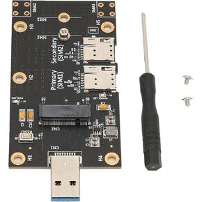 M.2 NGFF to USB 3.0 Adapter Card, 3042/3052 NGFF (M.2) to USB 3.0 A Adapter with Dual Nano SIM Card Slot for 3G/4G/5G Module