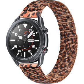 AK Metal Band Compatible with Samsung Galaxy Watch 3 Bands 45mm Women Men, 22mm Stainless Steel Mesh Loop Magnetic Strap for Galaxy Watch 3 45mm/Gear S3 Frontier/S3 Classic