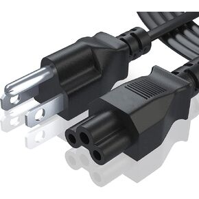 BRENDAZ- High Standard Laptop AC Power Cord – 3 Prong Power Cable for Plasma TV's, Monitors, Projectors & Printers - 3-Slot connector (6-Feet)
