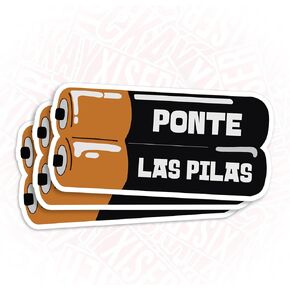 (3Pcs) Ponte las Pilas Mexican Sticker Funny Ponte las pilas Stickers Mexican Phrases 3" Waterproof Die-Cut Vinyl Laptop Water Bottle Sticker Funny Birthday Gifts for Her Him 3 Inches
