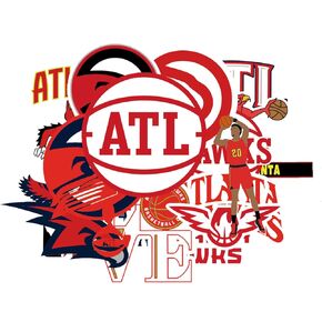 22 PCS Atlanta Stickers Vinyl Hawks Stickers Pack Basketball Stickers for Water Bottle, Laptop, Bicycle, Computer, Motorcycle, Travel Case, Car Decal Decoration Sticker 2-2.5 inches