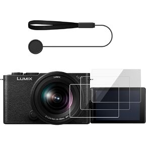 3 Packs Screen Protector compatible with Panasonic Lumix DC-GH7, with One Anti-Loss String Tempered Glass Film for DC-GH7 Digital Camera 0.25mm 9H Hardness Anti-Scratch Anti-fingerprint