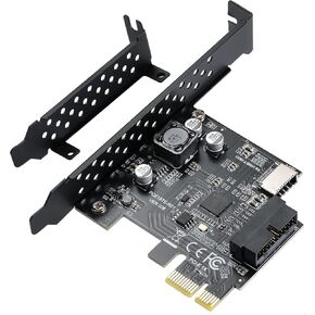 PCI Express 1X to C-Type Front Panel Connector, USB3.2 GEN2 Type-E PCIE Expansion Card, 10 Gbps USB3.1 PCIE Adapter Card with ASM3142 chip for WIN10/8/7