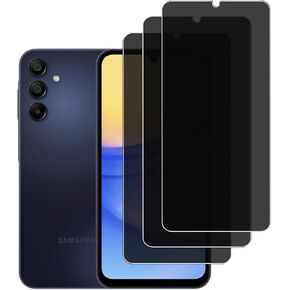 [3 Pack Privacy Screen Protector for Samsung Galaxy A15 5G, 9H Hardness, Anti-Scratch, Anti Spy, Tempered Glass Screen Protector for Samsung Galaxy A15 5G