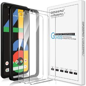 Orzero (3 Pack) Compatible for Google Pixel 4a Tempered Glass Screen Protector with Alignment Frame, 9 Hardness HD Anti-Scratch