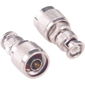 2pcs BNC to N Coax Connector BNC Male to N Type Male RF Coaxial Adapter Antenna Converter for Radio(F139-2)