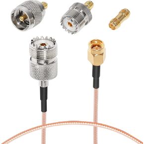 Anina SMA Male to UHF Female RG316 RF Coaxial Cable SO239 PL259 Extension Cable for CB Radio Handheld Walkie Talkie 3-Pack Adapters 6 inch