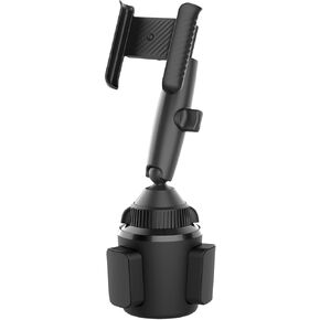 NKV Memory Phone holdert for Car Cupholder, Multi-Pivots Transmission Shaft Long Neck Solid Cup Holder Phone Mount for Car Truck Golf Cart Compatible with All Phones