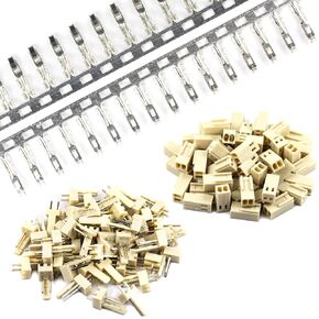 KF2510 Connector Kit 2.54mm 2510 Female Pin Headers Terminals 0.1" 2 Pin Housing Connector Adapter Plug (KF2510 Socket 50pcs+Plug 50pcs+Pin Connector 100pcs)