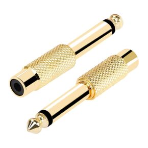 PNGKNYOCN 1/4 inch to RCA Audio Adapter，Gold Plated RCA to 6.35mm Mono TS Audio Connector for Guitar,Mixer, Amp(2-Pack)