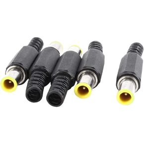 uxcell 6.0x1.0mm DC Male Connector Jack Solder Adapter DIY DC Barrel Connectors Replacement 5pcs