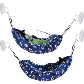 PINVNBY 2 Pcs Crested Gecko Hammock,Bearded Dragon Hammock Lizard Lounger with 2 Strong Suction Cups Hooks Soft Swing Hanging Bed Reptile Tank Accessories Lizards Climbing Toys for Reptiles Gecko Cham in Kuwait