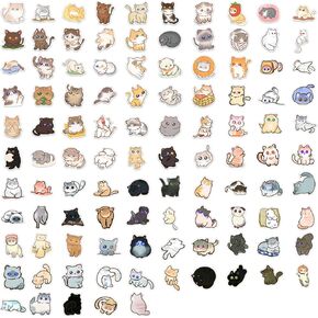 120PCS Cute Cat Stickers, Cute Stickers for Teen Adults, Waterproof Kawaii Stickers Cute Stuff for Water Bottle Laptop Phone Case Scrapbooking