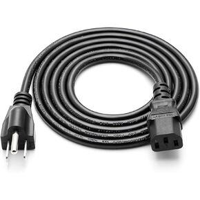 10 FT Power Cord Replacement for Samsung/Vizio/LG TV, Dell HP Monitor - 10A 125V 3 Prong Power Supply Cable UL Listed
