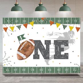 Football Themed Backdrop 1st Birthday Boys First Year Down Photography Background Kids Birthday It's Game Time Football Boy Birthday Party Decorations Supplies Banner Photo Booth Props 7x5ft