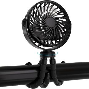 JYJZPB Mini Portable Stroller Fan Clip On for Baby with Flexible Tripod,3 Speed 360° Rotate Rechargeable Handheld Baby Stroller Fan,Cooling Baby Fan for Stroller & Car Seat,Crib,Bike,Treadmill,Travel