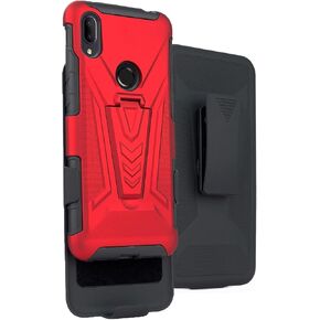 Case with Clip for Jitterbug Smart3 Phone, Nakedcellphone [Black] Rugged Hybrid Cover [with Kickstand] and [Rotating] Belt Hip Holster for Jitterbug Smart 3 (2021) for Seniors (aka Lively Smart)
