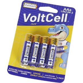 Alkaline AA Batteries, 8 Pack, High-Performance Batteries, 1.5 Volt, 10-Year Shelf Life