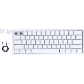 Mini Mechanical Gaming Keyboard, Backlight Ergonomic Game Keyboard with Long Type C USB Cable, Easy to Carry, for PC/ Gamer, Typist, Travel(white2)