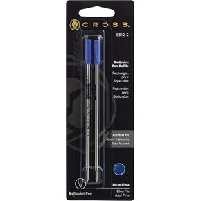 Cross 85122 - Refills for Ballpoint Pens, Fine, Blue Ink, 2/Pack-CRO85122, 5.000