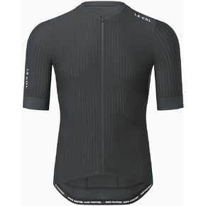 قميص LE COL للرجال Pro Aero | قميص ركوب الدراجات الهوائية | تم اختبار نفق الرياح، تقليل السحب، خفيف الوزن | أسود