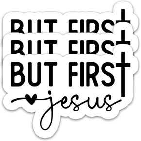 (3Pcs) Jesus Loves This Hot Mess Retro Sticker, Jesus Sticker, Christian Bible Verse Sticker, Christian Gift, Decals for Book Laptops Phones Tumblers Water Bottles, Size 3 x 2.8 Inch