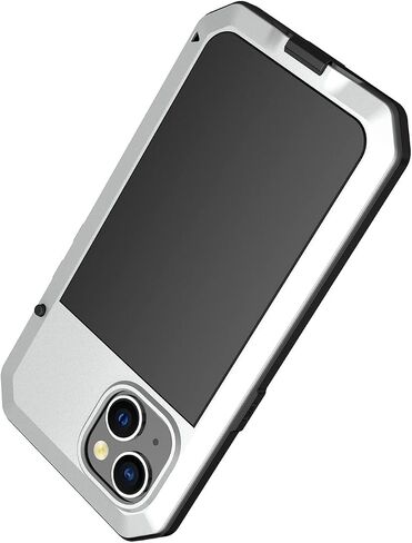 Marrkey for iPhone 14 Case, 360 Full Body Protective Cover Heavy Duty Shockproof [Tough Armour] Aluminum Metal Case with Silicone Built-in Screen Protector for Apple iPhone 14 6.1 Inch - Black in Kuwait
