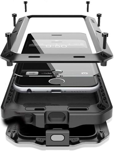 Marrkey for iPhone 14 Case, 360 Full Body Protective Cover Heavy Duty Shockproof [Tough Armour] Aluminum Metal Case with Silicone Built-in Screen Protector for Apple iPhone 14 6.1 Inch - Black in Kuwait