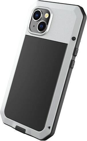 Marrkey for iPhone 14 Case, 360 Full Body Protective Cover Heavy Duty Shockproof [Tough Armour] Aluminum Metal Case with Silicone Built-in Screen Protector for Apple iPhone 14 6.1 Inch - Black in Kuwait