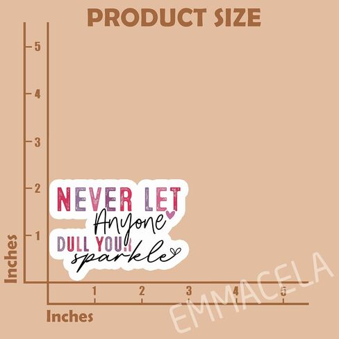 (3PCS) Never Let Anyone Dull Your Sparkle Sticker, Mental Health Awareness,Motivational Quotes, Inspirational Quotes Stickers,Waterproof Vinyl Decal Decor Books Laptops Tumblers Kindles 3'' x 2.2 " in Saudi Arabia