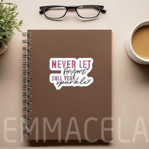 (3PCS) Never Let Anyone Dull Your Sparkle Sticker, Mental Health Awareness,Motivational Quotes, Inspirational Quotes Stickers,Waterproof Vinyl Decal Decor Books Laptops Tumblers Kindles 3'' x 2.2 " in Saudi Arabia