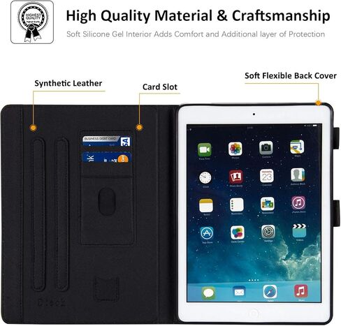 حافظة Dteck لجهاز iPad 9.7 بوصة 2018 2017 / حافظة iPad Air/iPad Air 2، غطاء ذكي من جلد البولي يوريثان مع حامل محفظة للنوم التلقائي لجهاز Apple iPad 6th / 5th Gen، iPad Air 1/2، Beach Live it in Kuwait