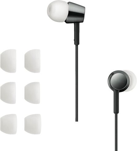 kwmobile 6X Replacement Ear Tips Compatible with Sony WI-C300 / WI-C400 / MDR-XB55AP / MDR-EX155AP - Silicone Tips for Earphones - White in Kuwait