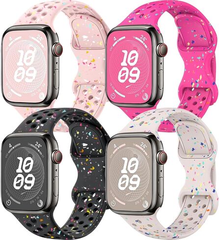 أحزمة رياضية متوافقة مع سوار ساعة Apple 38 مم 40 مم 41 مم 42 مم 44 مم 45 مم 49 مم للنساء والرجال، أحزمة iWatch ناعمة قابلة للتنفس من البلاستيك المعاد تدويره لسلسلة iWatch 9 8 7 6 5 4 3 2 1 Ultra SE Ultra 2 in Saudi Arabia