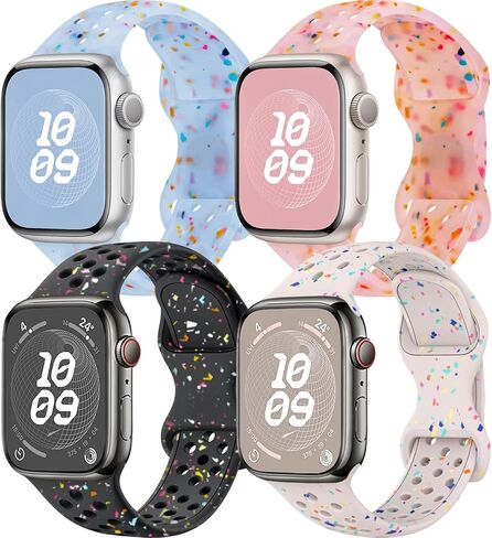 أحزمة رياضية متوافقة مع سوار ساعة Apple 38 مم 40 مم 41 مم 42 مم 44 مم 45 مم 49 مم للنساء والرجال، أحزمة iWatch ناعمة قابلة للتنفس من البلاستيك المعاد تدويره لسلسلة iWatch 9 8 7 6 5 4 3 2 1 Ultra SE Ultra 2 in Saudi Arabia